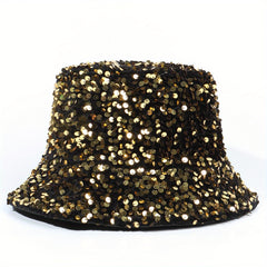 Y2K Laser Sequins Bucket Hat Hip Hop Sparkly Basin Hat
