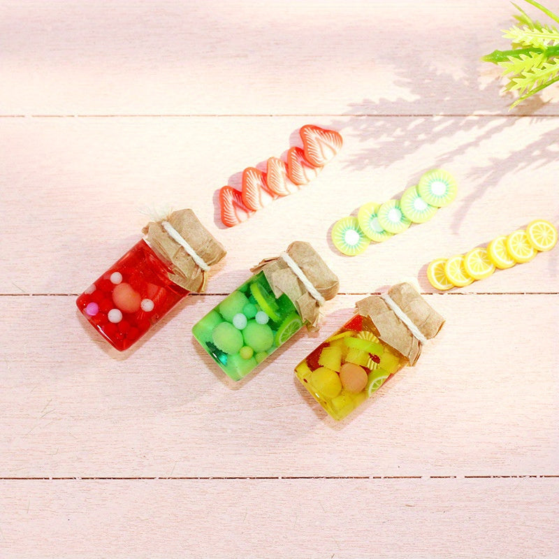 3pcs 1:12 Mixed Colors Canned Fruits Dollhouse Accessories Toy