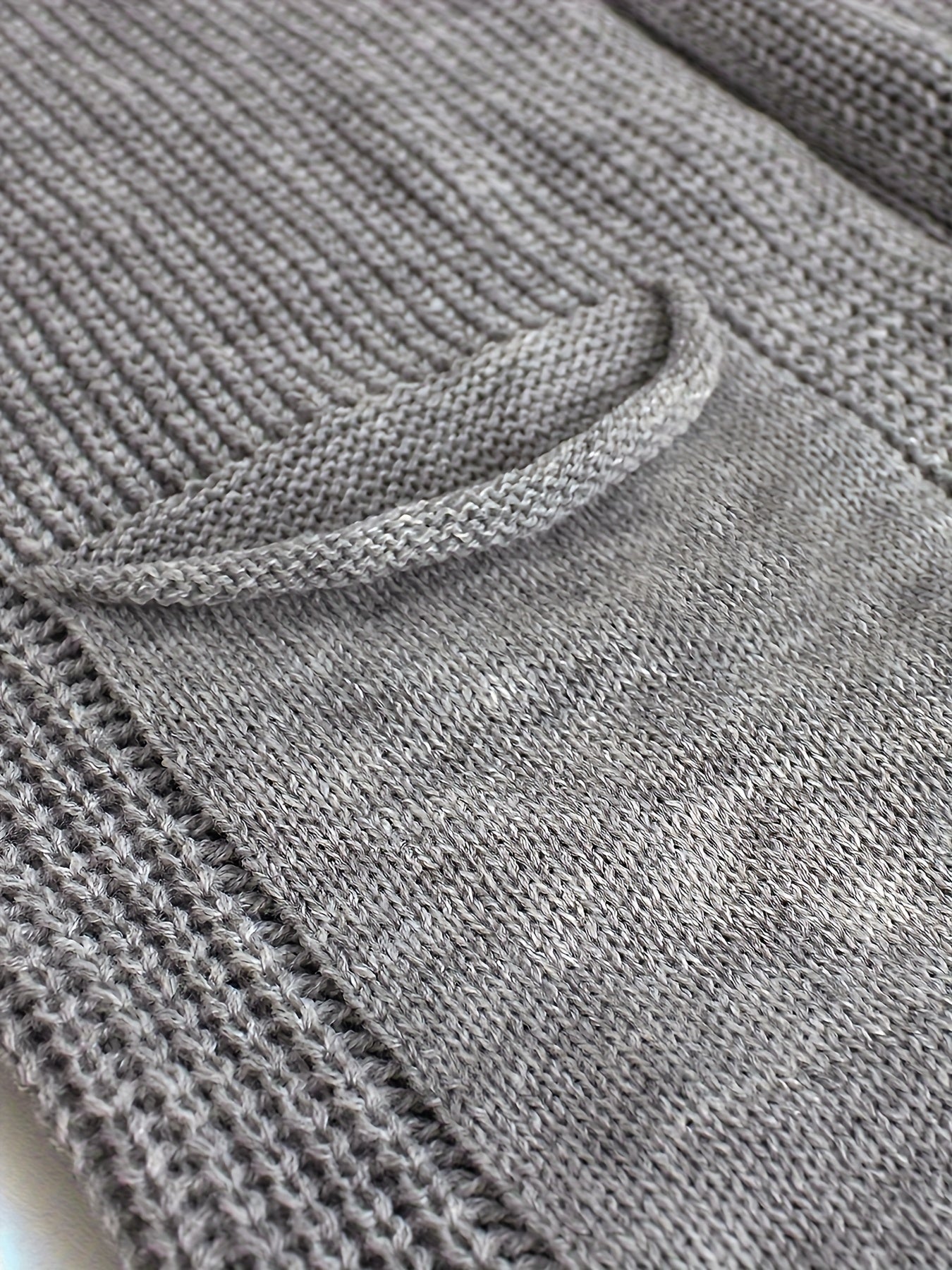  Solid Bat Sleeve Open Front Cardigan With Pockets