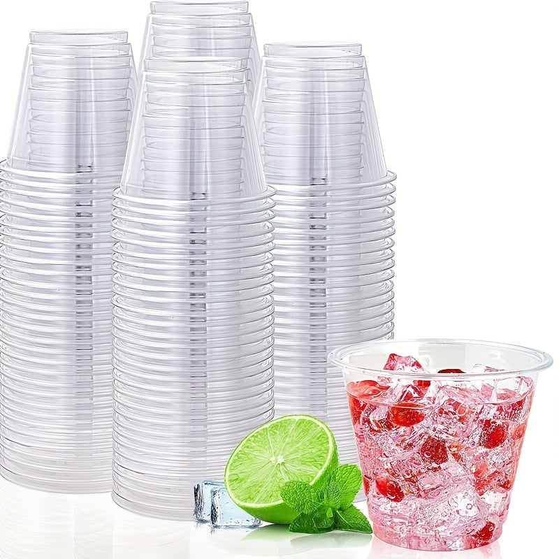 50pcs 270ml 9 Oz Disposable Plastic Cup With Lid - Wedding Party Christmas Cup