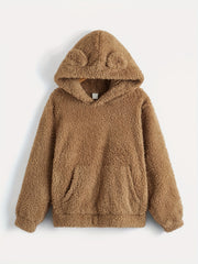 Boy's Teddy Fleece Hoodie Thermal Long Sleeve Top Hooded Pullover