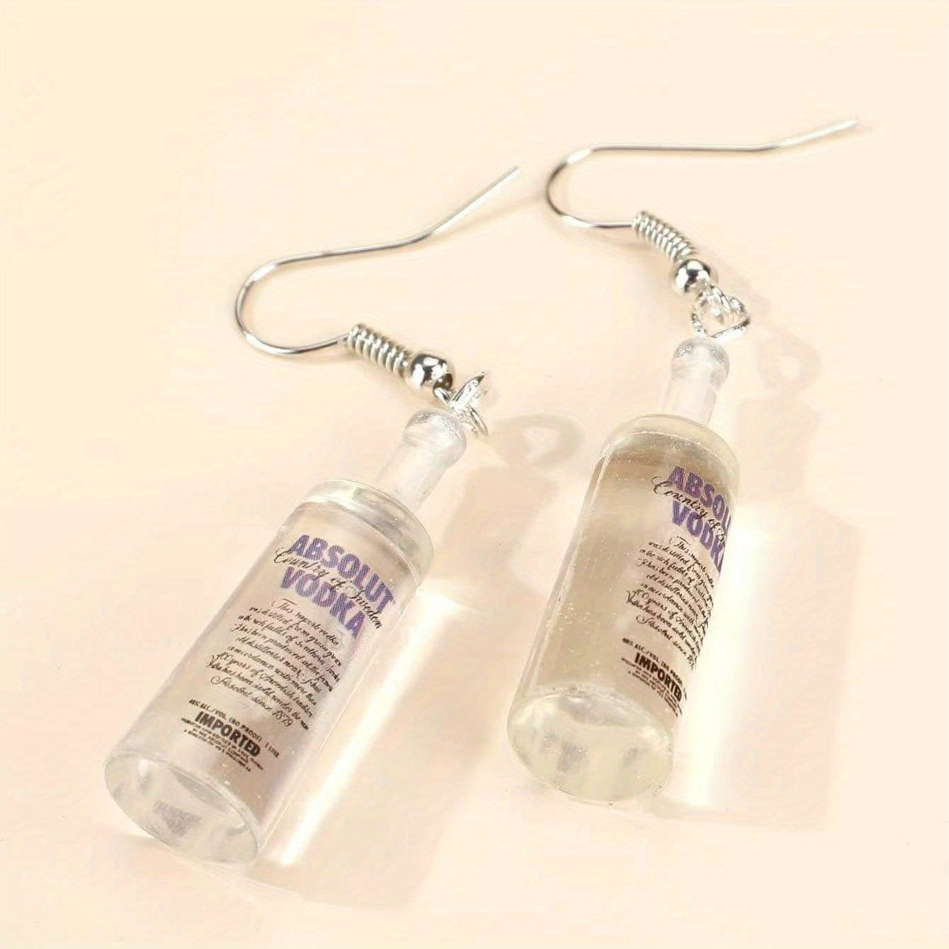 Resin Wine Bottle Hook Earrings Creative Gift For Women Girls