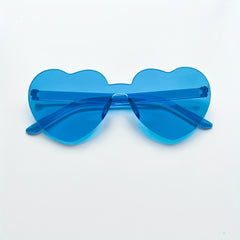 Heart One Piece Sunglasses Rimless Decorative Glasses for Party Beach Club