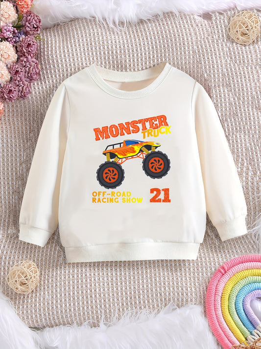 Boy's Off road & Monster Truck Print Sweatshirt