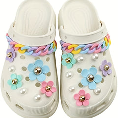 18pcs Flower Cartoon Shoe Charms Clogs Garden Shoes DIY Accessories
