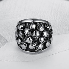 Punk Hip Hop Skull Head Ring Stainless Steel Party Accessory
