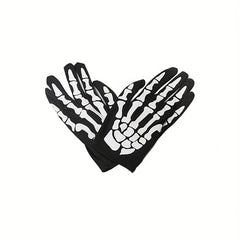 Punk Skeleton Claw Pattern Luminous Gloves for Halloween