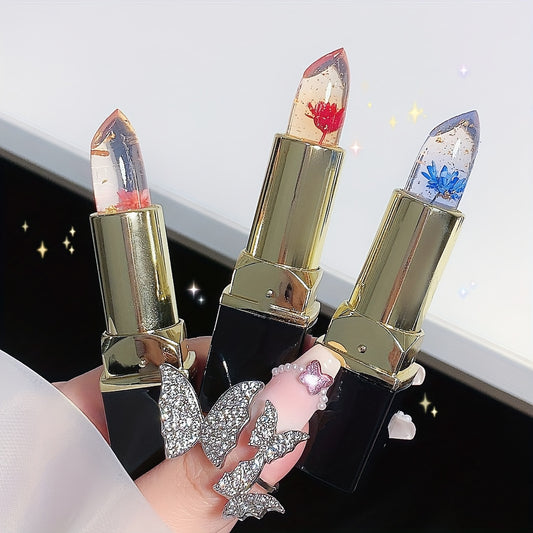 Jewel Jelly Lipstick Lip Balm Color Changing Flower Long Lasting Moisturizing