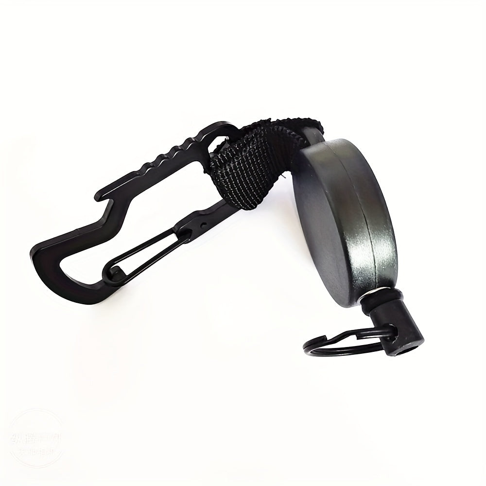 Metal Carabiner with Retractable Lanyard Reel Bottle Opener Keychain