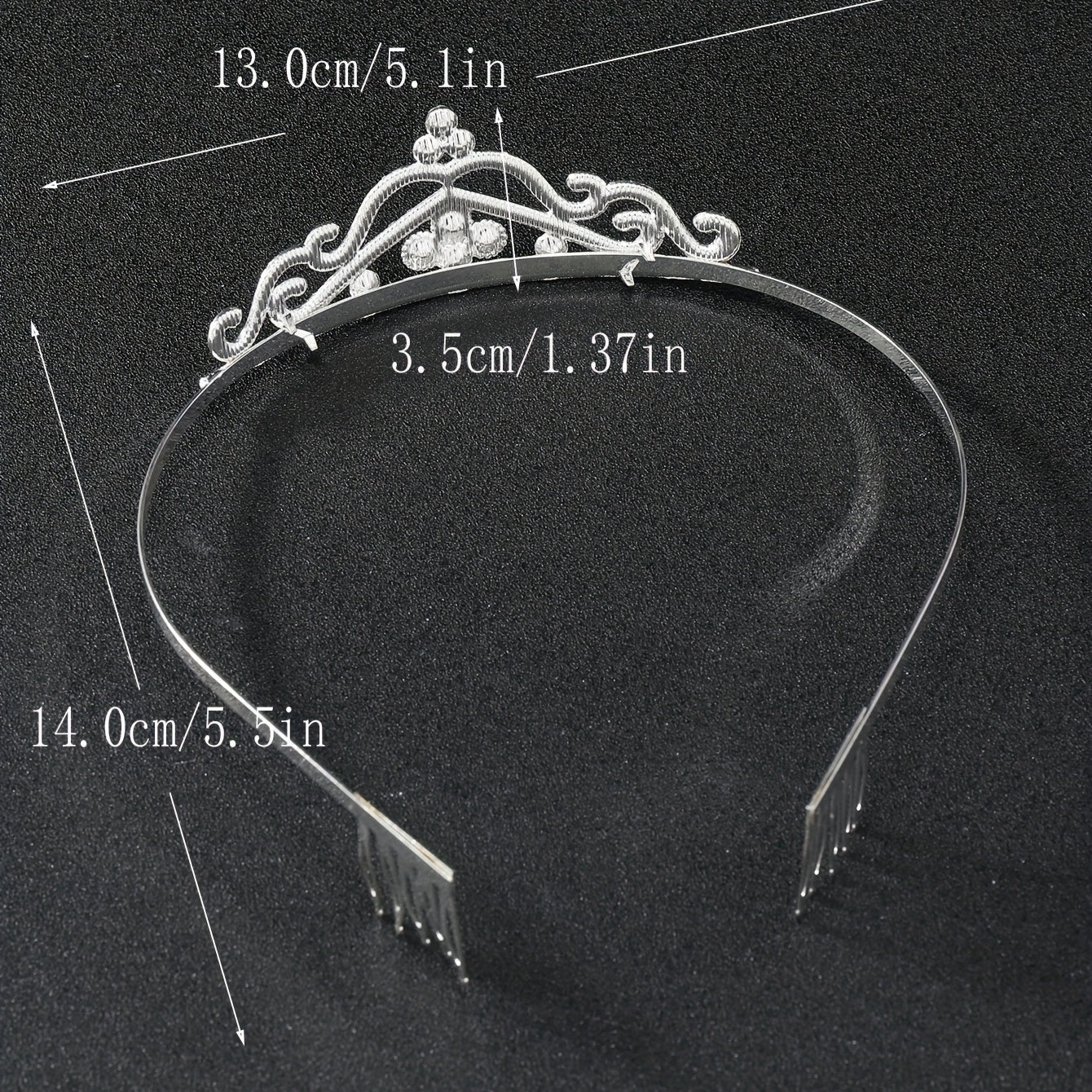 Silvery Rhinestone Headband Comb Hair Jewelry Tiara