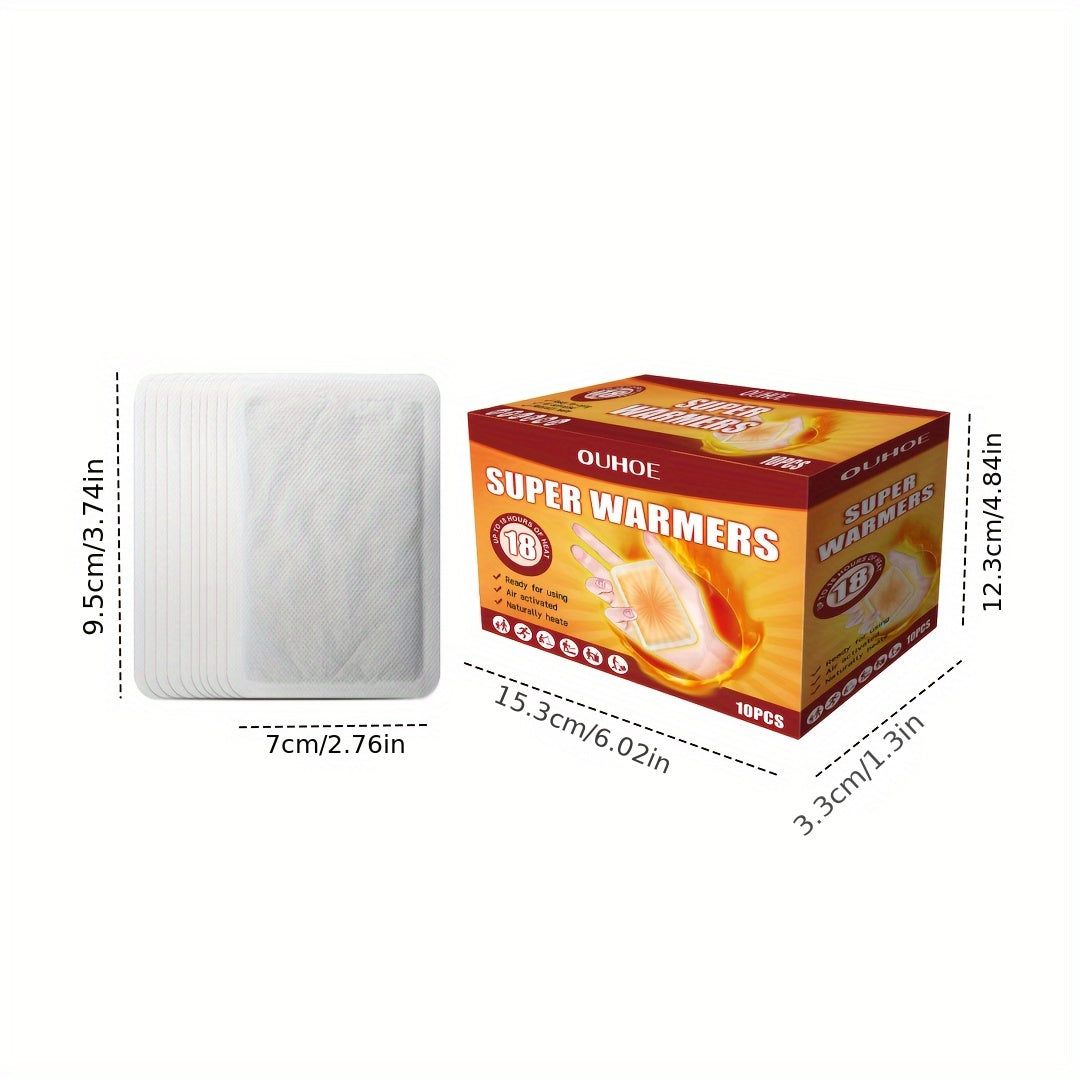 10pcs Disposable Hand Warmers Self-heating Cold-proof Warm Patches