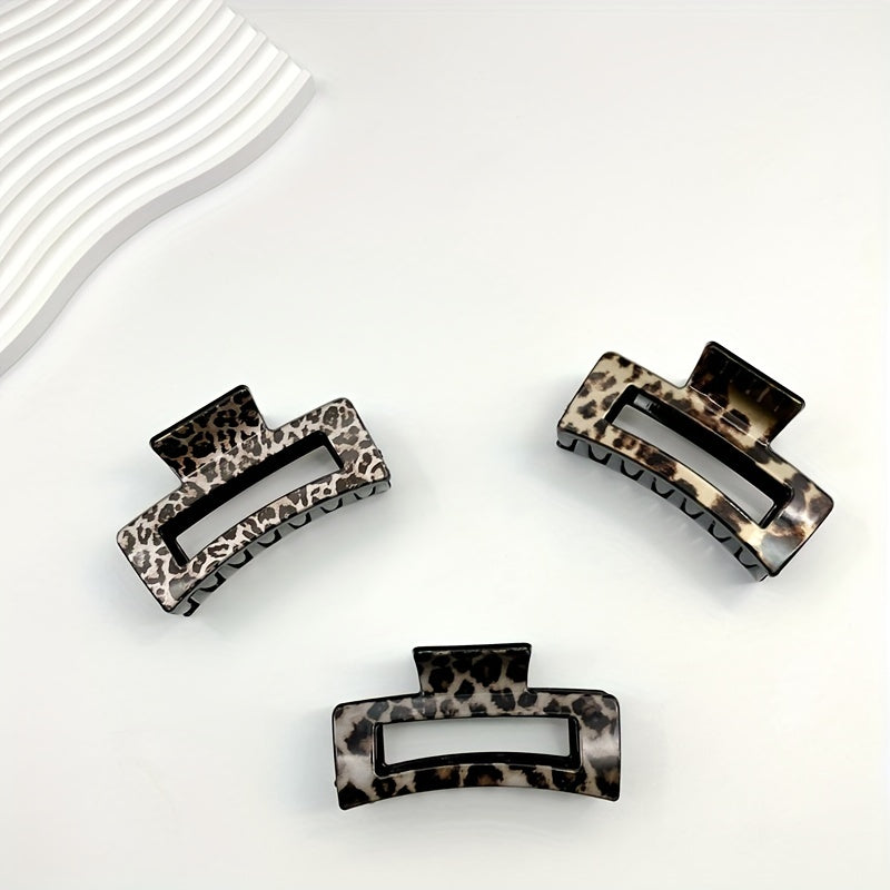 Leopard Print Hollow Hair Claw Large Hair Clip Hair Accessories