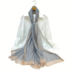 Silk Block Scarf Causal Shawl Thin Breathable Windproof Head Wrap