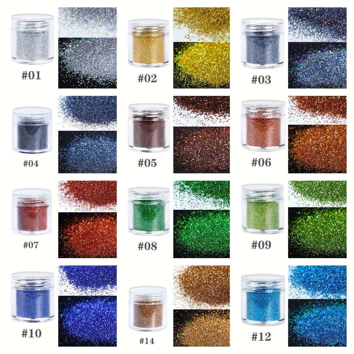 Holographic Laser Fine Glitter Powder Sequins for Nail Makeup Body Craft