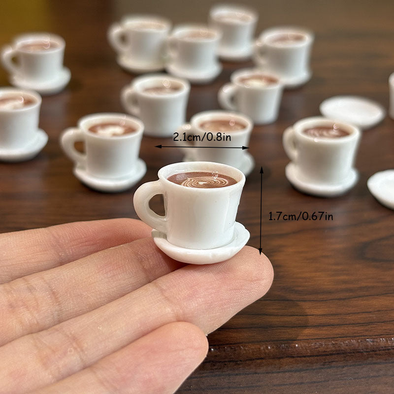 Colorful Resin Coffee Cup Set for Dollhouses