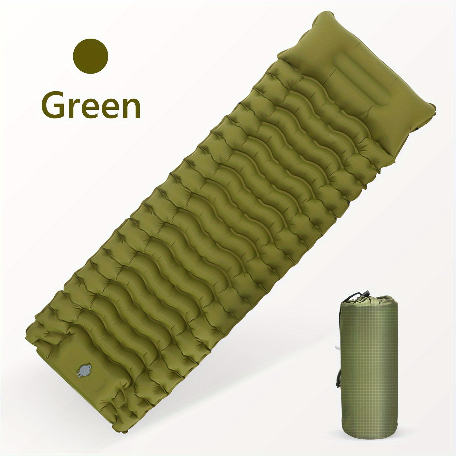 Ultralight Inflatable Sleeping Pad with Built-in Pillow for Hiking