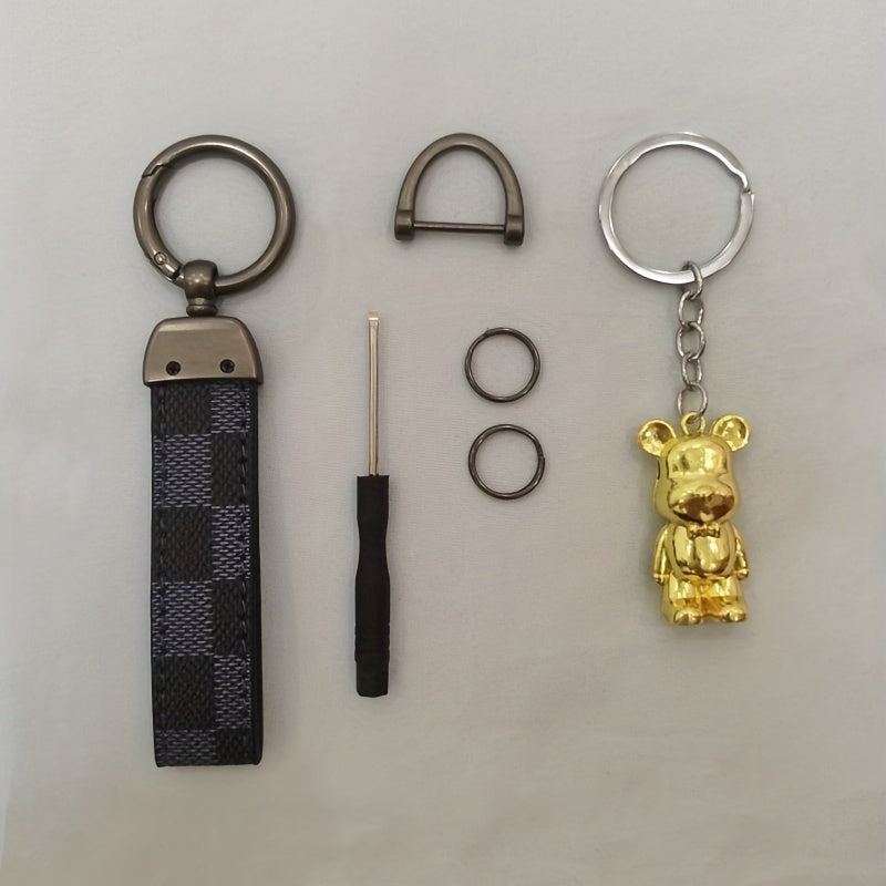 Metal Violence Bear Key Chain for Men, Car Key Backpack Pendant Gift