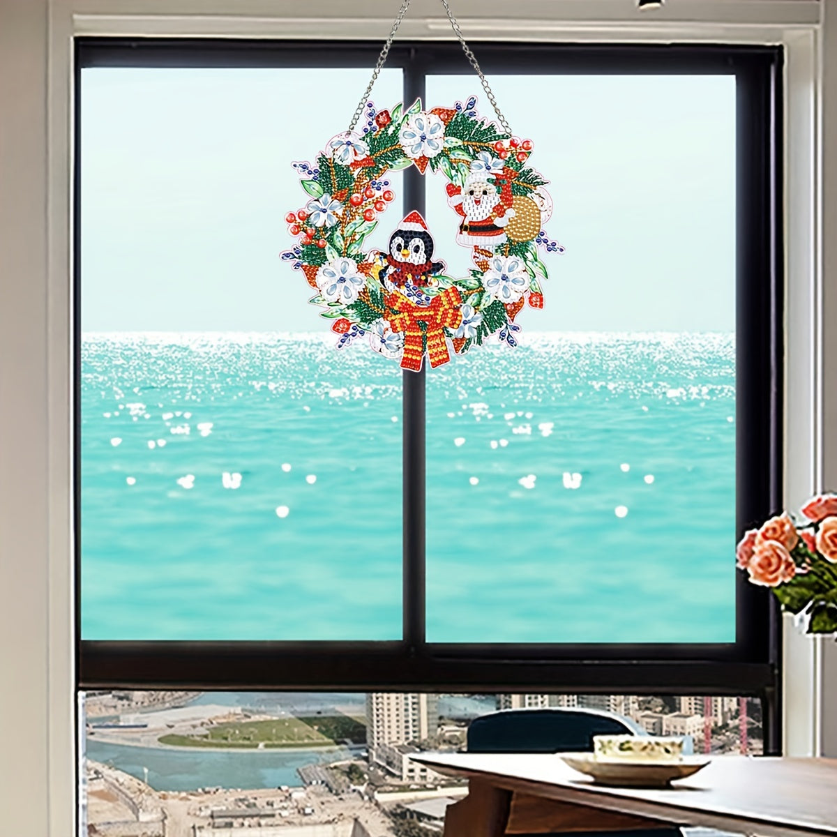 Xmas Wreath Pattern DP Pendant 5D DIY Adult Acrylic
