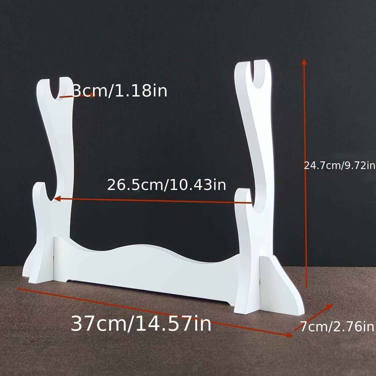 Japanese Samurai Sword Display Stand with Velvet Padding