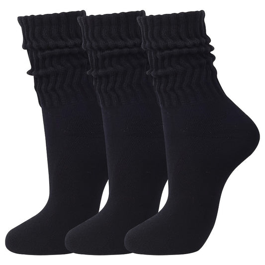 Cotton Slouchy Socks For Men And Women - Chunky Stacked Scrunch Socks