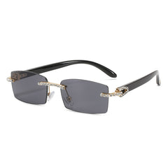 Rimless Sunglasses Rhinestones Boho Sun Glasses Shades UV400