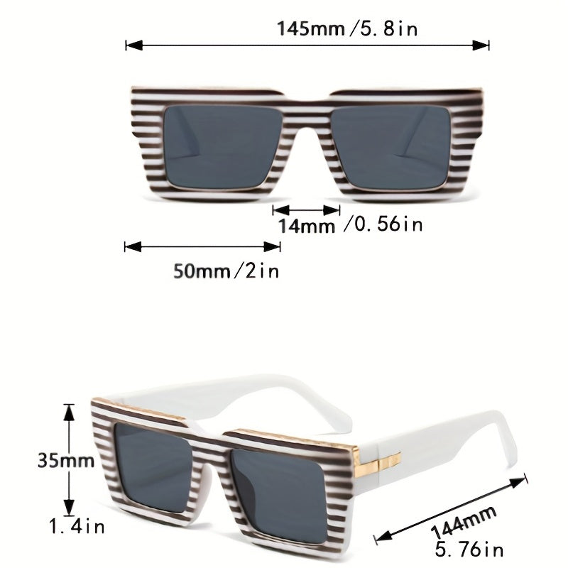 Y2K Square Sunglasses Metal Decor Gradient UV400