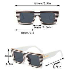 Y2K Square Sunglasses Metal Decor Gradient UV400