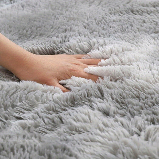 Round Tie Dye Long Pile Carpet and Mat Non-slip Bottom Soft and Comfortable