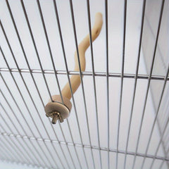 Solid Wood Bird Stand Stick Parrot Curved Station Rod for Pet Bird