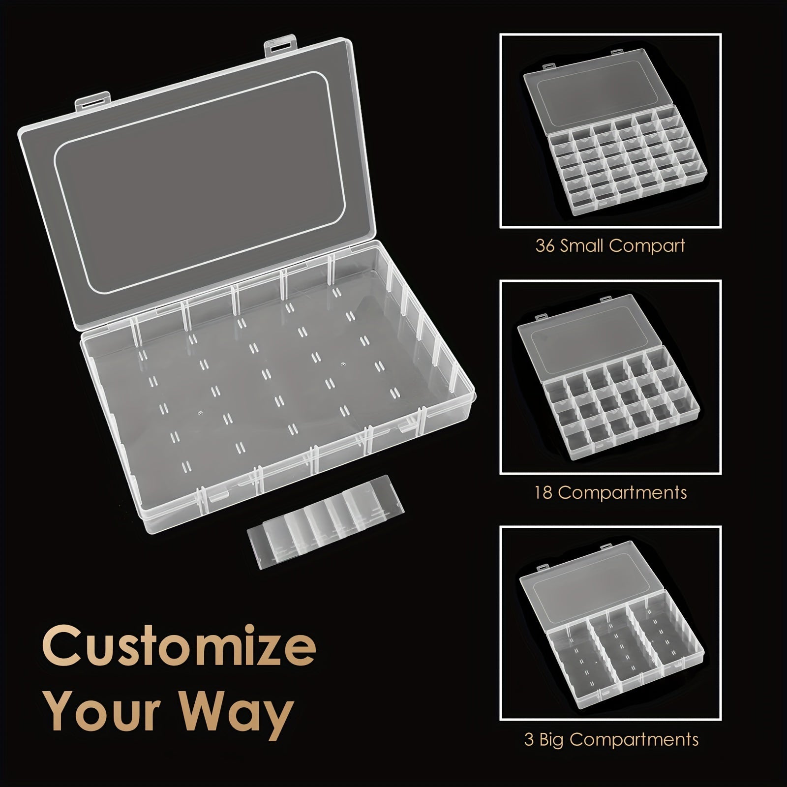 6pcs Mesh Plastic Storage Box with Grids and Adjustable Partition