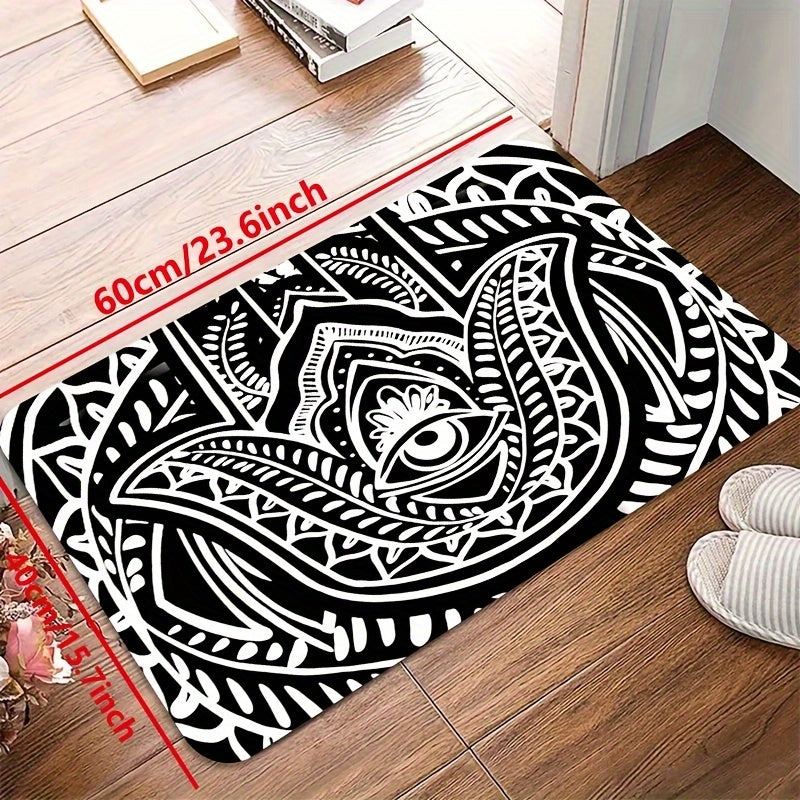 Abstract Eye Pattern Kitchen Mat Non Slip Waterproof Entrance Doormat