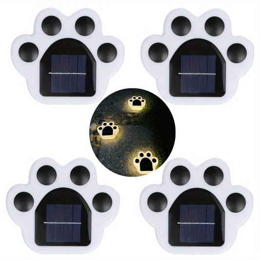 4pcs LED Solar Lawn Lights Outdoor Waterproof Buried Lights Bear Cat Paw