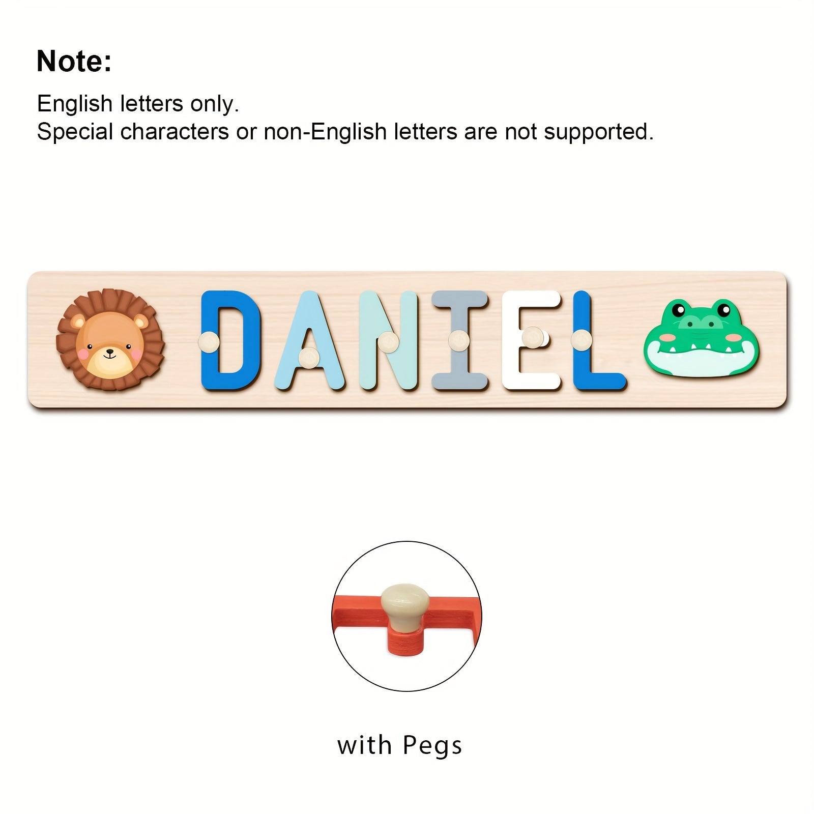 Personalized Name Puzzle with Handle Custom Wooden Letter