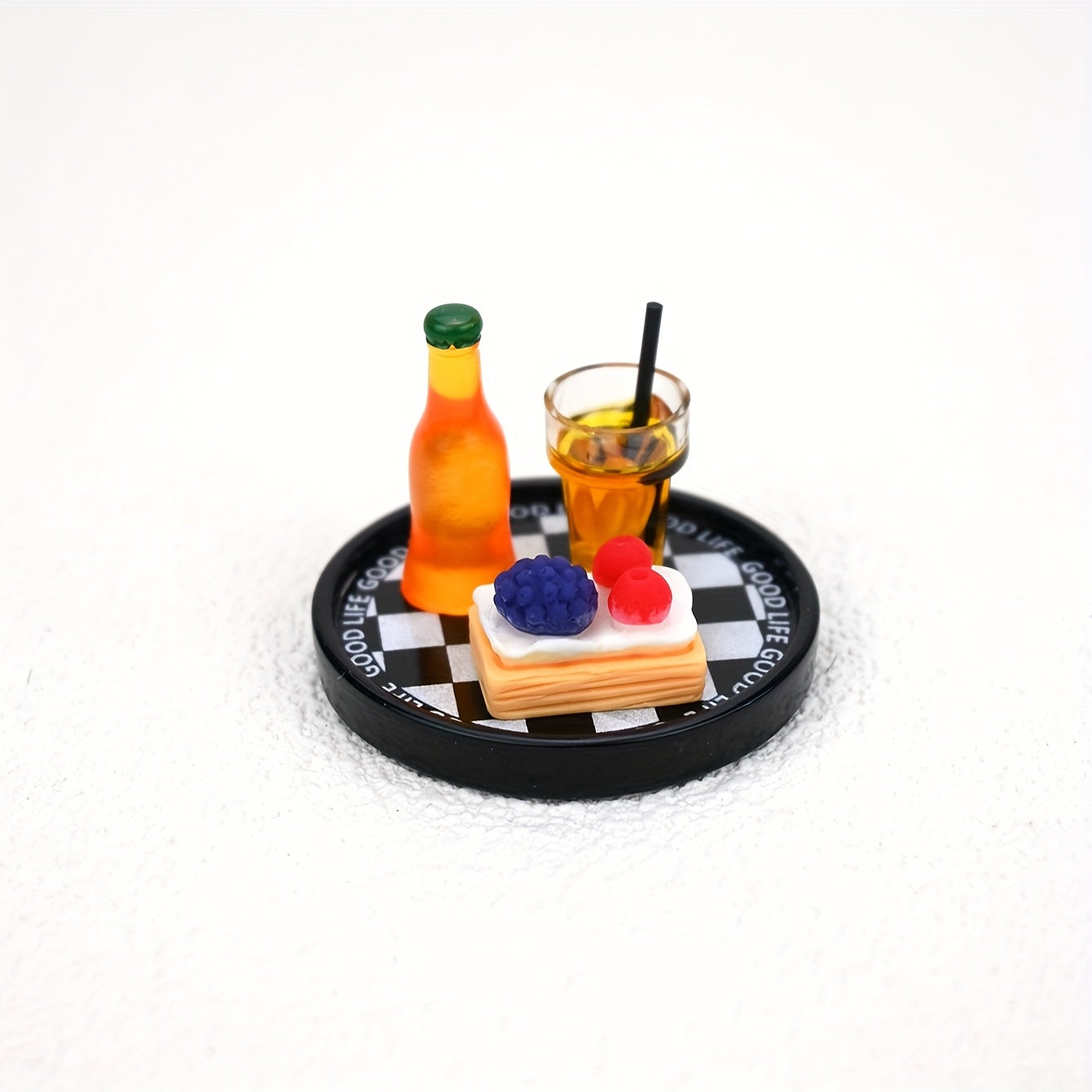 1:32 Scale Soda and Cake Set with Tray Dollhouse Accessories