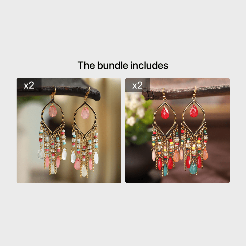 Antique Tassel Earrings Retro Water Drop Chain Earrings