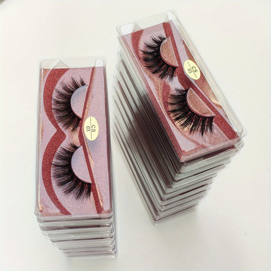 20 Pairs 3D Mink Lashes Set with Glitter Boxes for Makeup & Special Occasions