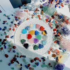 Natural Rose Quartz Amethyst Love Stone Set 2.03 cm