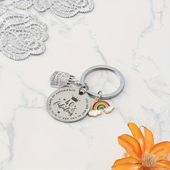 Stainless Steel Birthday Keychain for Him & Her