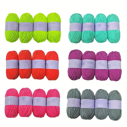 4pcs Soft Milk Cotton Yarn for Knitting Crochet