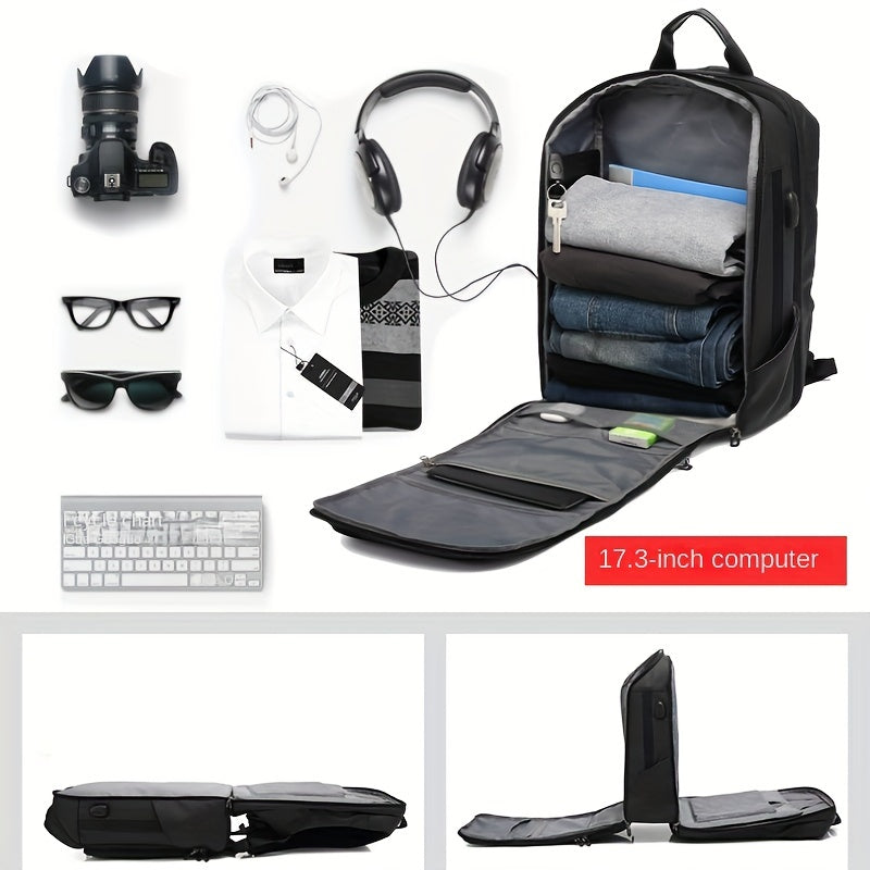 Anti Theft Durable Laptop Backpack USB Charging Port Water Resistant College Bag