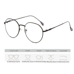 Round Anti Light Glasses Casual Metal Spectacles Frame