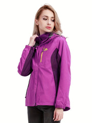 Women's Waterproof Ski Jacket Hooded Hardshell Winter Coat