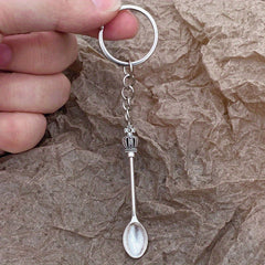 King Queen Crowned Spoon Keychain Necklace