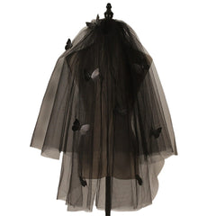 Tulle Bridal Veil with Butterfly Hair Accessory for Weddings
