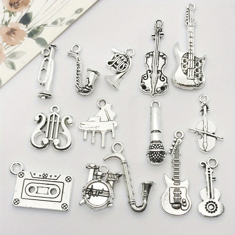 15pcs Tibetan Silver Metal Charms Pendants DIY For Jewelry Making