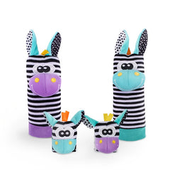Baby Cartoon Animal Wrist Bell Rattle Socks Set Plush Stuffed Toys