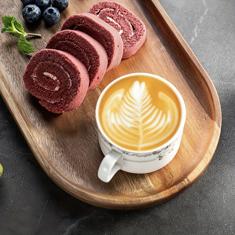Japanese Style Wooden Rolling Tray Cup Coaster Home Decor Kitchen Accessories