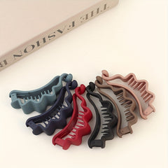 6pcs Frosted Wavy Hair Claw Twist Clip Hair Accessories For Women Girls