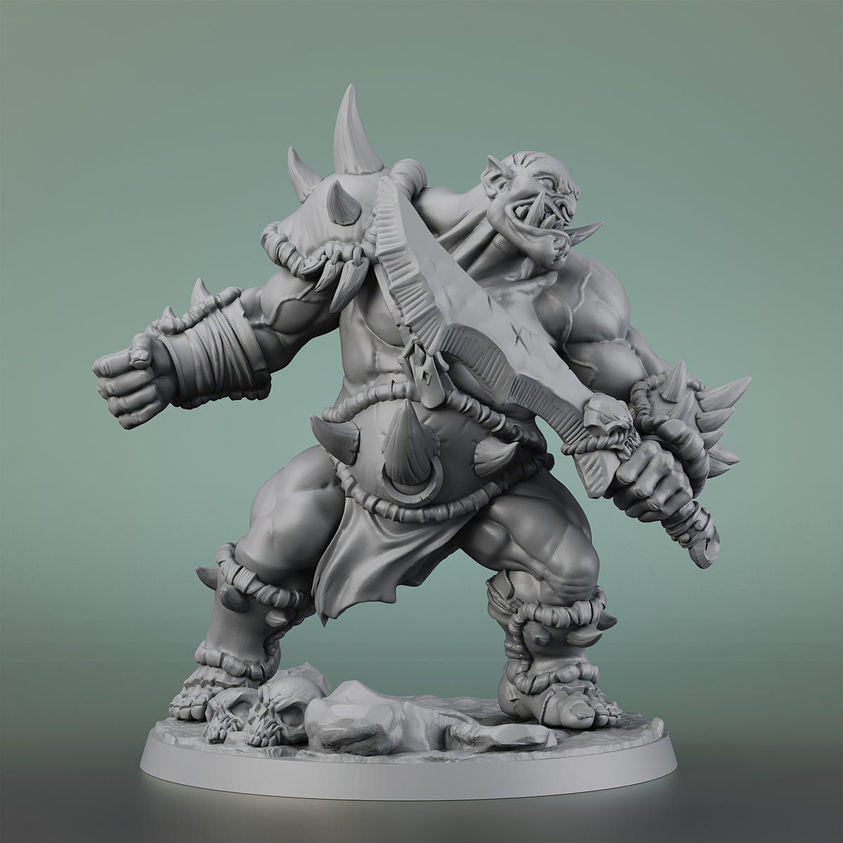 Ogre 3D Printed Miniatures for RPGs 28mm Scale