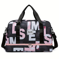 Compact Gym Bag With Oxford Fabric Letter Print